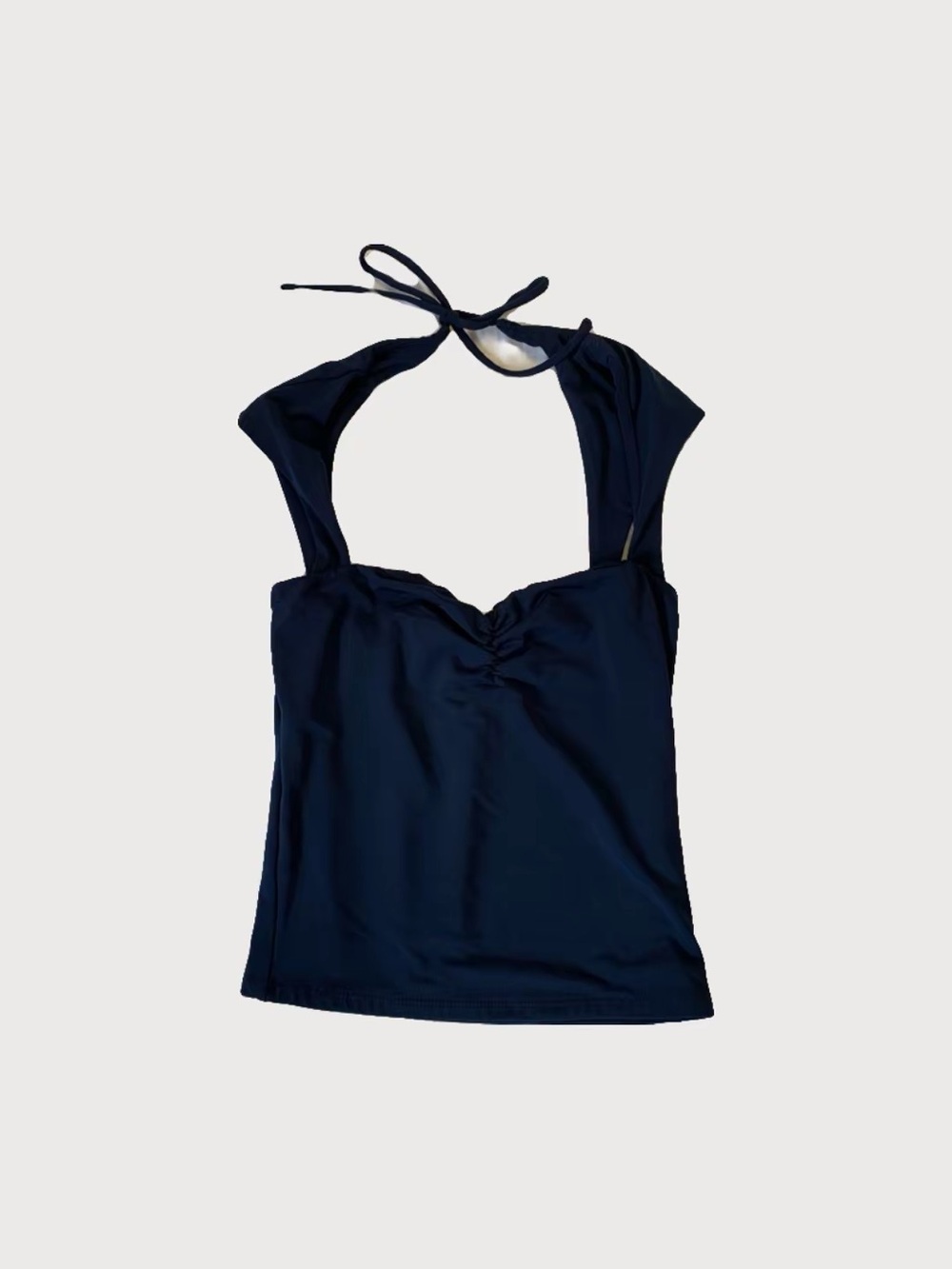 Garage Halter Tank Top in Navy Blue